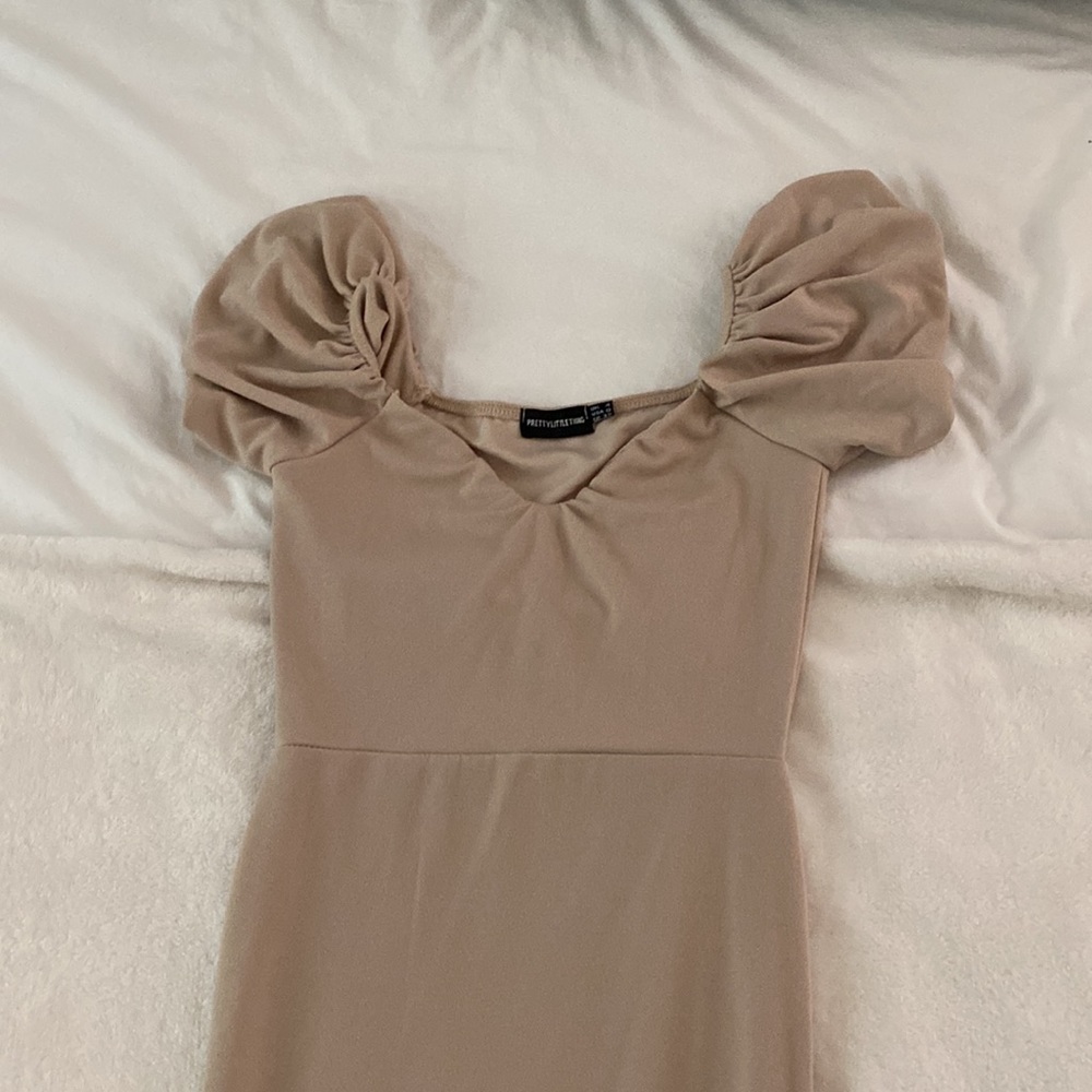Nude midi dress